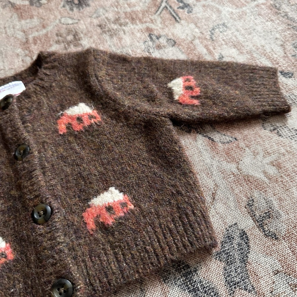 Hanna Andersson Baby Holiday Sweater 0–3 Months Home Sweet Home Brown House $75 - Picture 2 of 13